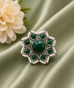 Vintage Flower Ring Adjustable Oxidized Floral Ring for Women - Image 7