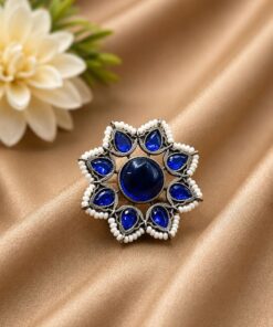 Vintage Flower Ring Adjustable Oxidized Floral Ring for Women - Image 8