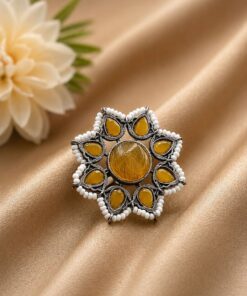 Vintage Flower Ring Adjustable Oxidized Floral Ring for Women - Image 10