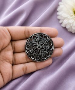 Elegant Floral Hair Accessories Oxidized Silver Hair Jewelry for Traditional Wear - Image 3