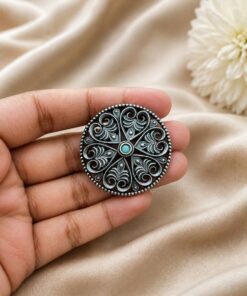 Elegant Floral Hair Accessories Oxidized Silver Hair Jewelry for Traditional Wear - Image 4