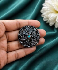 Elegant Floral Hair Accessories Oxidized Silver Hair Jewelry for Traditional Wear - Image 5