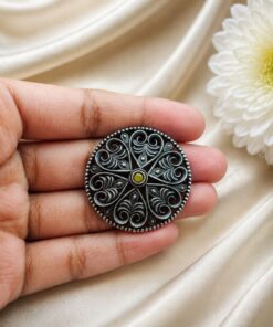 Elegant Floral Hair Accessories Oxidized Silver Hair Jewelry for Traditional Wear - Image 9