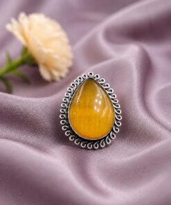 Oxidized Drop Ring Adjustable Silver Finish Ring for Women - Image 3