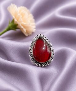 Oxidized Drop Ring Adjustable Silver Finish Ring for Women - Image 5