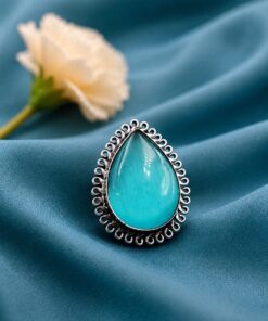 Oxidized Drop Ring Adjustable Silver Finish Ring for Women - Image 6