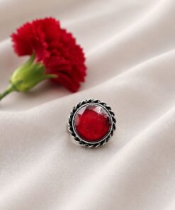 Adjustable Round Ring Oxidized Silver Adjustable Ring for Women - Image 6