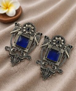 Silver Peacock Earring Elegant Design for Festive and Party Wear