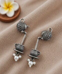 Antique Silver Earring Vintage Style Jewelry for Timeless Ethnic Look - Image 3