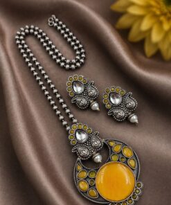 Designer Leaf Oxidized Necklace Set Traditional Jewelry for Beautiful Look - Image 9