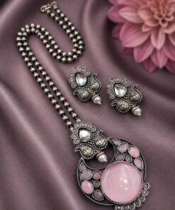 Designer Leaf Oxidized Necklace Set Traditional Jewelry for Beautiful Look - Image 8