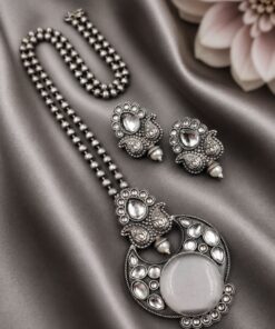 Designer Leaf Oxidized Necklace Set Traditional Jewelry for Beautiful Look - Image 7