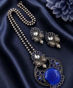 Designer Leaf Oxidized Necklace Set Traditional Jewelry for Beautiful Look - Image 6