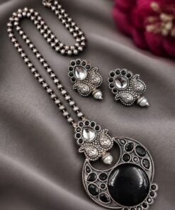 Designer Leaf Oxidized Necklace Set Traditional Jewelry for Beautiful Look