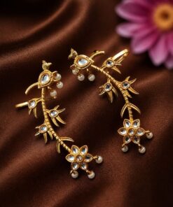 Gold Plated Earcuff Stylish Designer Jewelry for Trendy Statement Look - Image 3