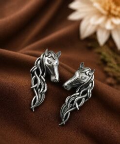 Alternative view of Designer Horse Stud Earring Artistic Design for Fashion Wear