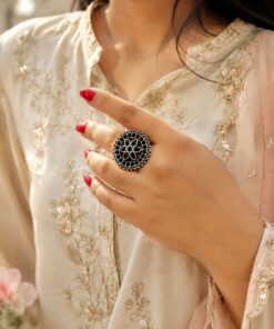 Oxidized Floral Ring Vintage Design for Ethnic & Everyday Wear
