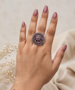 Oxidized Floral Ring Vintage Design for Ethnic & Everyday Wear - Image 6