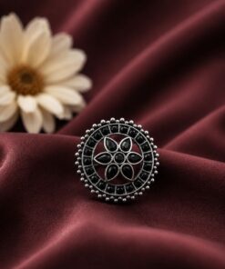 Oxidized Floral Ring Vintage Design for Ethnic & Everyday Wear - Image 3