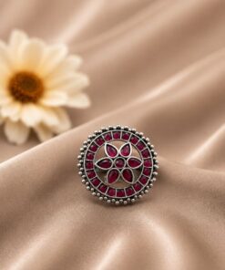 Alternative view of Oxidized Floral Ring Vintage Design for Ethnic & Everyday Wear