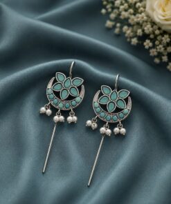 Silver Floral Earcuff Inspired Ear Jewelry for Party & Festive Wear - Image 6