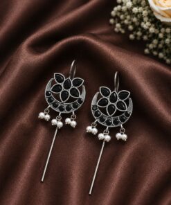 Silver Floral Earcuff Inspired Ear Jewelry for Party & Festive Wear - Image 9
