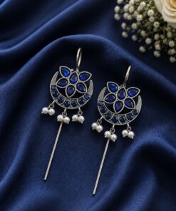Silver Floral Earcuff Inspired Ear Jewelry for Party & Festive Wear - Image 10