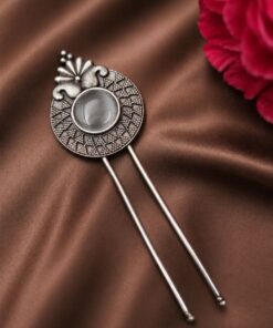 Vintage Leaf Juda Pin Stylish Hair Accessory for Traditional & Festive Hairstyles - Image 7