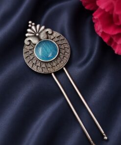 Vintage Leaf Juda Pin Stylish Hair Accessory for Traditional & Festive Hairstyles - Image 5