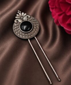Vintage Leaf Juda Pin Stylish Hair Accessory for Traditional & Festive Hairstyles - Image 4