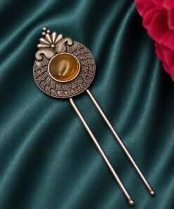 Vintage Leaf Juda Pin Stylish Hair Accessory for Traditional & Festive Hairstyles - Image 3