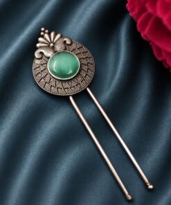 Alternative view of Vintage Leaf Juda Pin Stylish Hair Accessory for Traditional & Festive Hairstyles