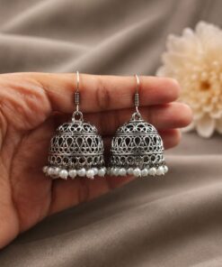 Alternative view of Elegant Pearl Jhumka Design Traditional for Graceful Festive Style