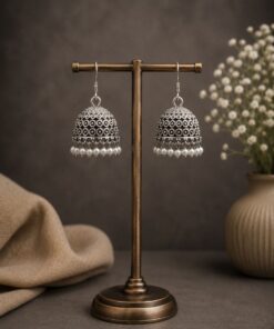 Oxidized Silver Jhumka Traditional Design for Beautiful Ethnic Fashion Look - Image 3