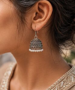 Oxidized Silver Jhumka Traditional Design for Beautiful Ethnic Fashion Look