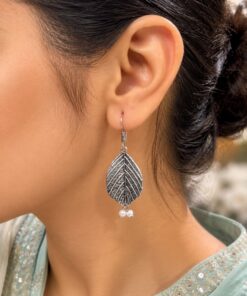 Leaf Hook Earring Nature-Inspired Jewelry for Party & Traditional Wear