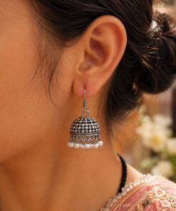 Oxidized Jhumka Earring Vintage Jewelry for Ethnic, Festive & Everyday Wear - Image 4