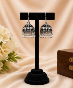 Alternative view of Oxidized Jhumka Earring Vintage Jewelry for Ethnic, Festive & Everyday Wear