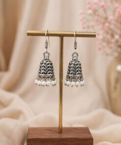 Alternative view of Leaf Jhumki Earring Elegant Design for Weddings, Festivals & Ethnic Wear
