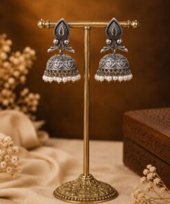 Alternative view of Leaf Jhumka Earring Traditional  Jewelry for Festivals & Ethnic Wear