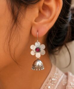 Floral Jhumki Hook Earring Ethnic Jewelry for Festivals & Special Occasion