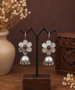 Floral Jhumki Hook Earring Ethnic Jewelry for Festivals & Special Occasion - Image 4