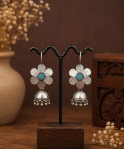 Floral Jhumki Hook Earring Ethnic Jewelry for Festivals & Special Occasion - Image 3