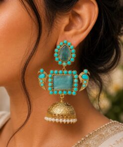 Designer Peacock Kashmiri Earring Traditional Jewelry for Weddings, Festivals & Ethnic Wear - Image 6