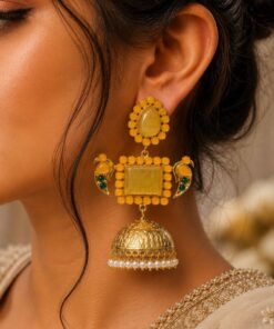 Designer Peacock Kashmiri Earring Traditional Jewelry for Weddings, Festivals & Ethnic Wear - Image 5