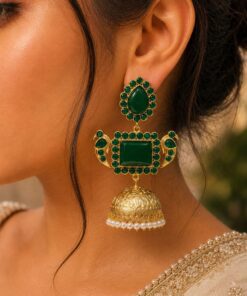 Designer Peacock Kashmiri Earring Traditional Jewelry for Weddings, Festivals & Ethnic Wear - Image 4