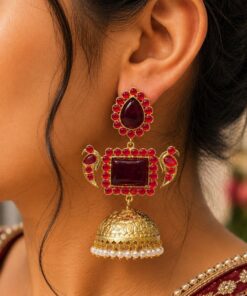 Alternative view of Designer Peacock Kashmiri Earring Traditional Jewelry for Weddings, Festivals & Ethnic Wear