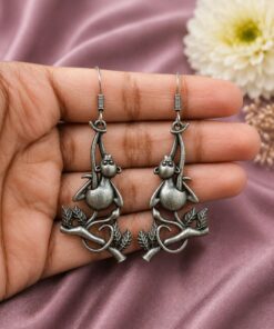 Unique Monkey Hook Earring Artistic Jewelry for Ethnic & Casual Wear - Image 3