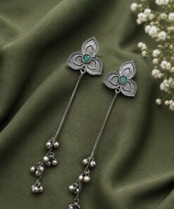 Silver Floral Kashmiri Earring Traditional Jewelry for Weddings, Festivals & Ethnic Wear - Image 7