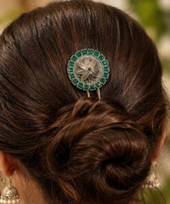 Floral Silver Hair Accessories Traditional Hair Jewelry for Weddings, Festivals & Party Look